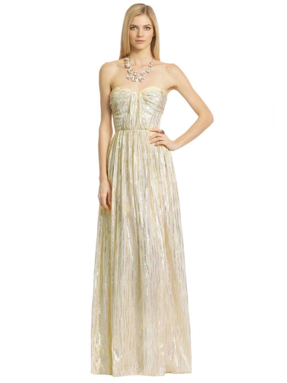 ERIN erin fetherston Metallic Drizzle Gown sz. 10